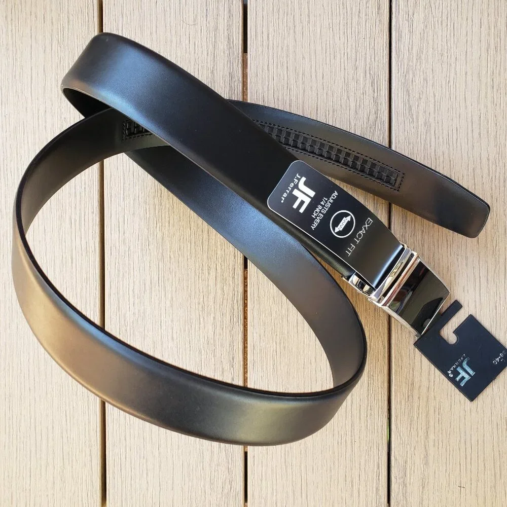 BNWT J. Ferrar Carbon Fiber buckle exact fit belt in black (L 38 - 40)